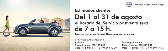 Servicio postventa. Horario de verano